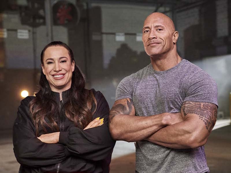 Dwayne Johnson With Dany Garcia Promoting Athleticon.